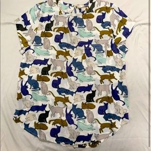 Cat Print Blouse